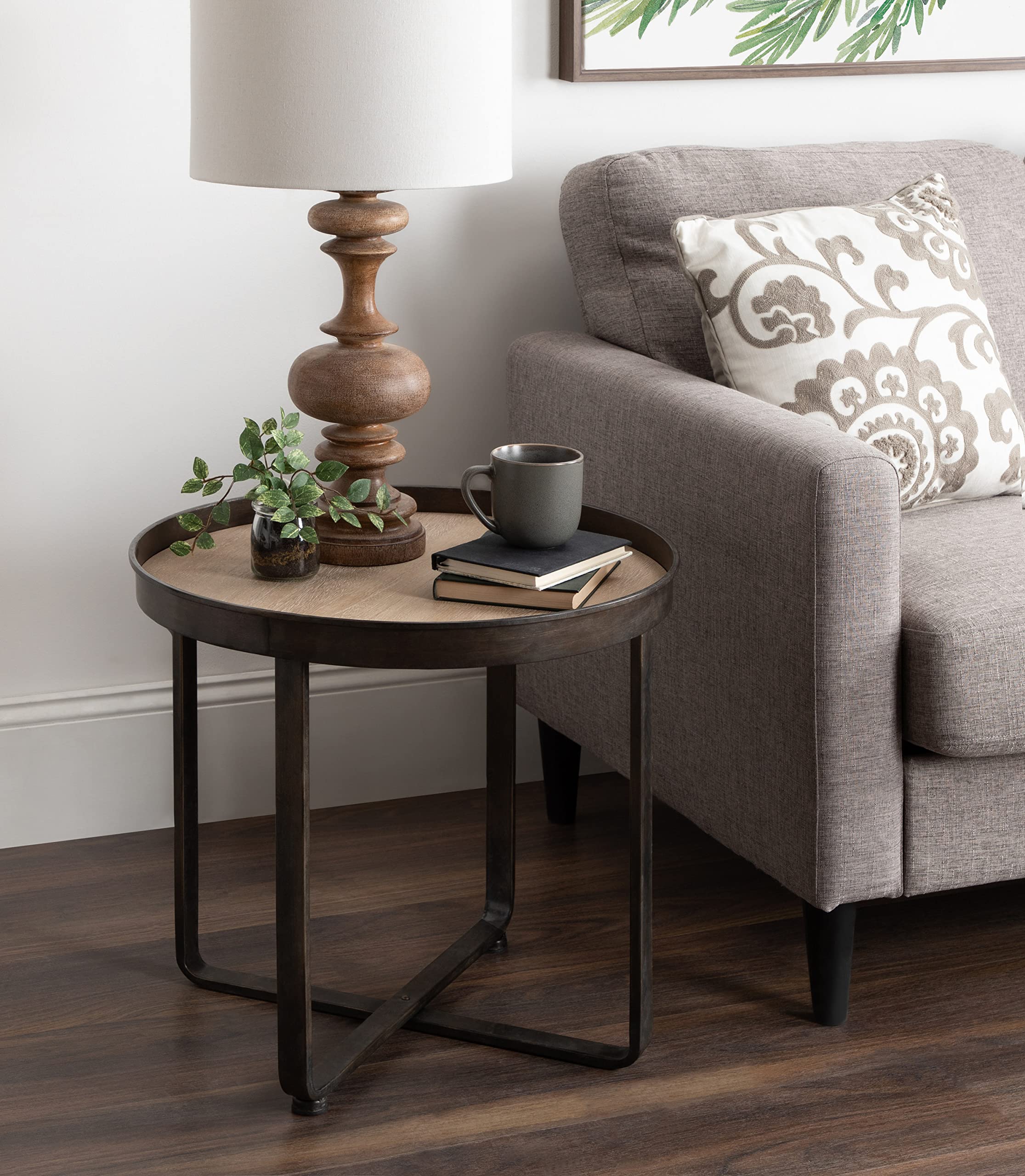 Kate and Laurel Zabel Industrial Modern End Table - 22.5