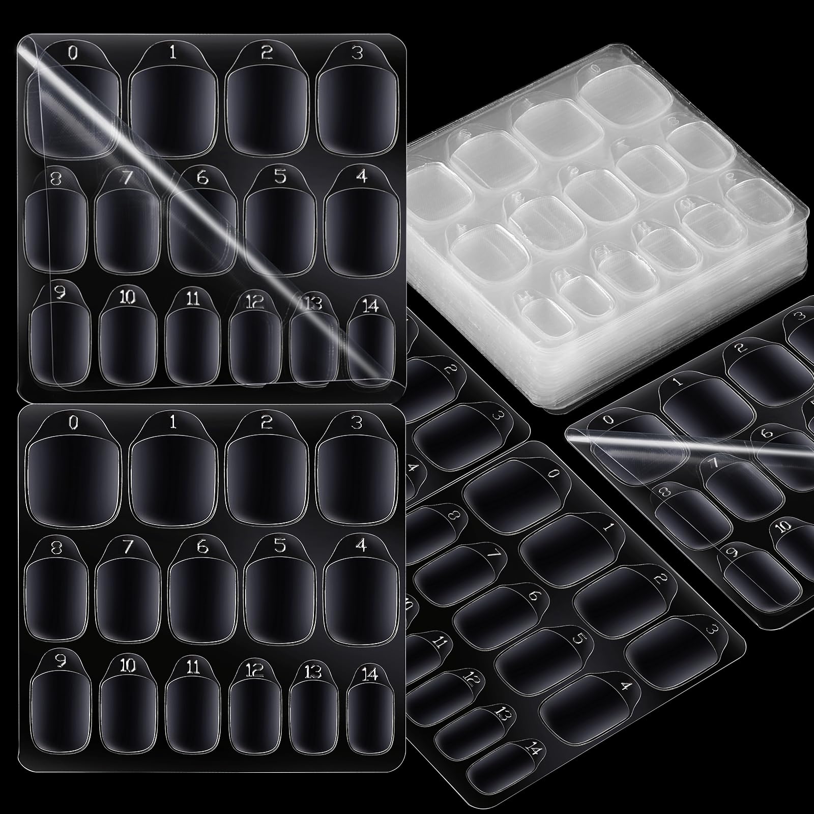 Teenitor 300pcs Nail Adhesive Tabs for Press on Nails - 15 Sizes of Reusable Nail Stickers with 20 Sheets | Perfect for Salon, Home Manicures & Nail Art DIY | Long-Lasting Hold for Fake Nails & Nail Extensions