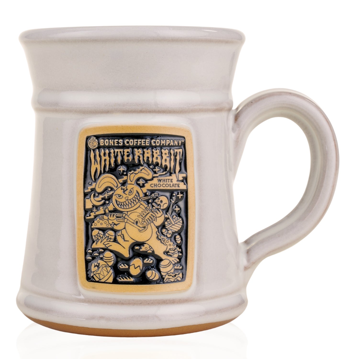 Handmade White Rabbit Ceramic Mug - 12oz Coffee Tea Cup with Cute Bunny Design, Perfect for Home Office Gift & Cozy Morning Drinks