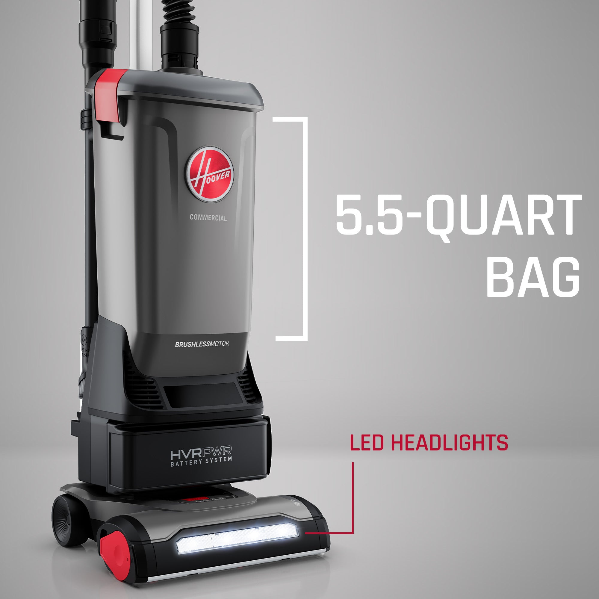 40V Brushless 12-Inch Commercial Upright Vacuum Cleaner - Powerful HVRPWR Model with Tools (Battery Not Included) - Ideal for Large Spaces, Warehouses & Heavy-Duty Cleaning