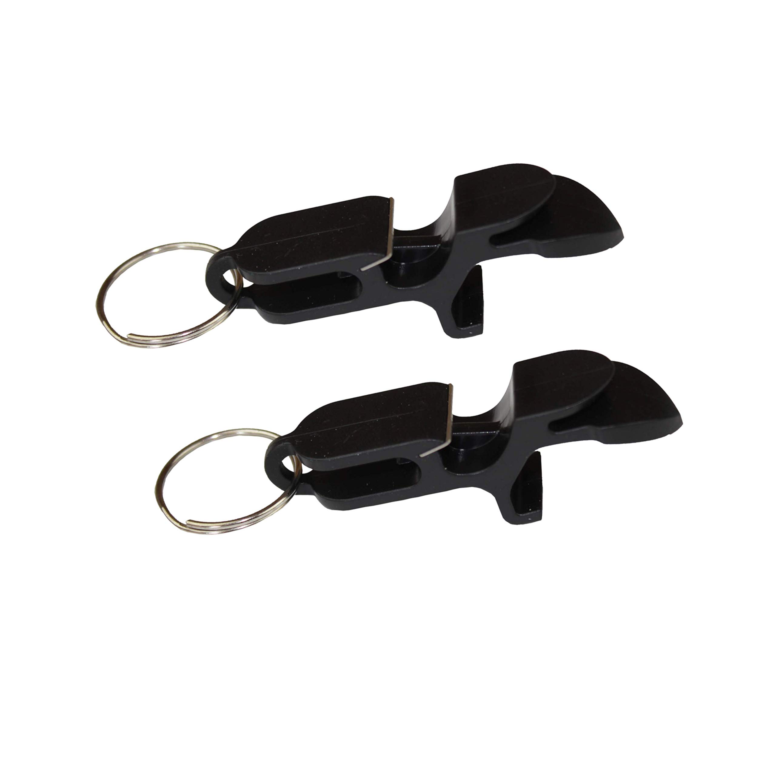 Beer Shotgun Tool Bottle Opener Keychain - 2 Pack Black - Portable Drinking Accessories for Parties, Camping & Tailgating - Perfect Gift for Beer Lovers & Outdoor Enthusiasts