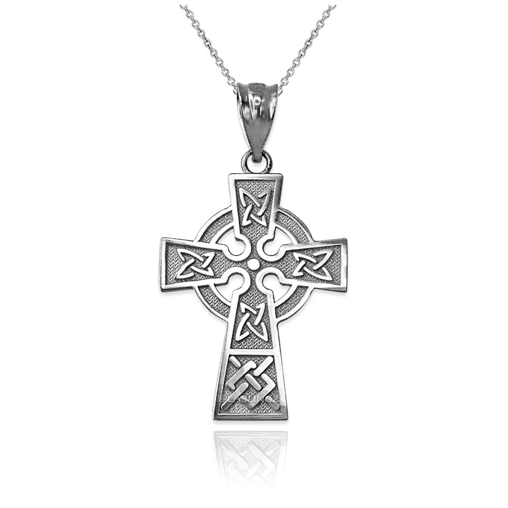 Sterling Silver Celtic Cross Charm Necklace for Women - Elegant Irish Pendant Jewelry Gift for Christmas, Baptism & Everyday Wear