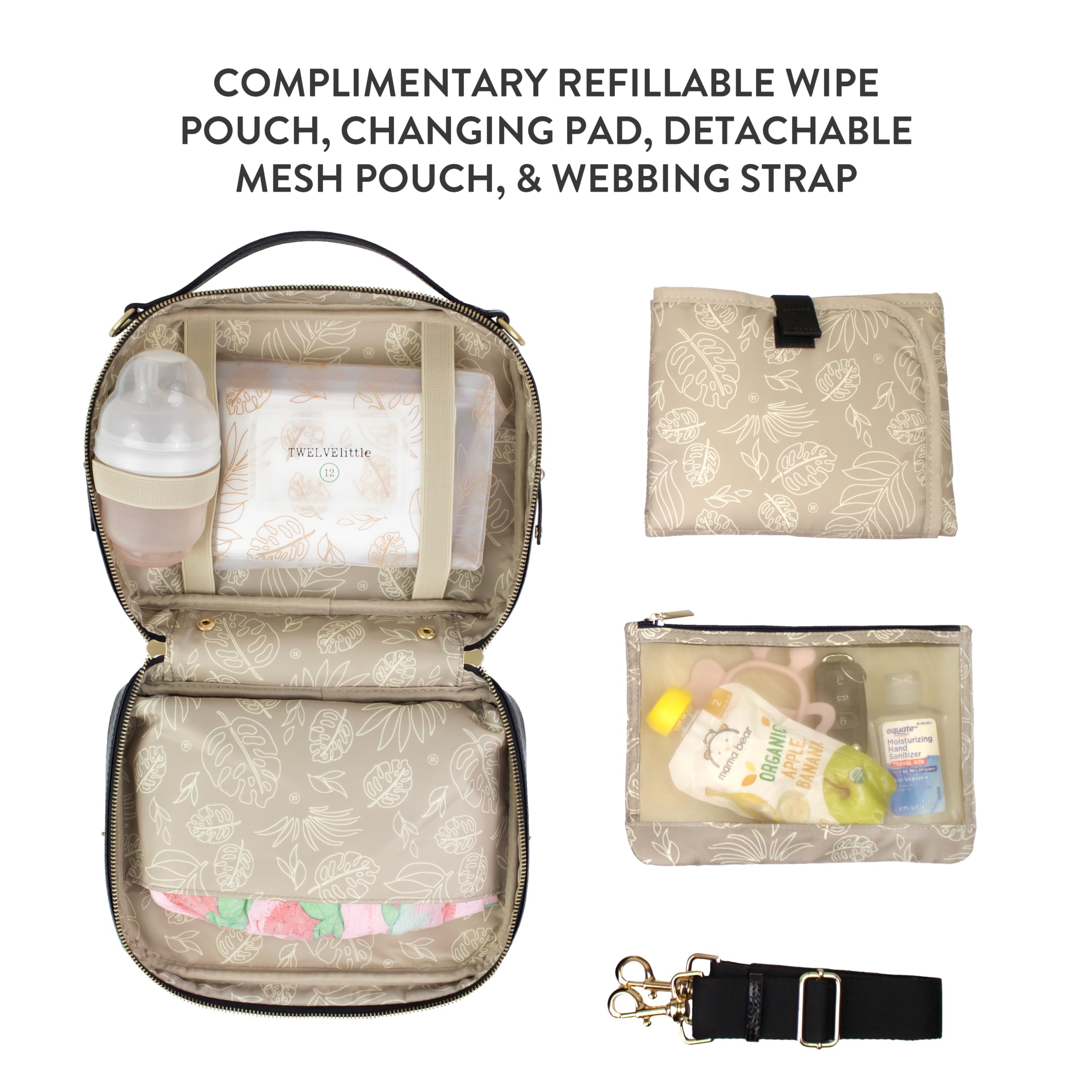 TWELVE Little Girls' Diaper Bags - Cute & Functional Baby Diaper Backpack for Toddler Essentials - Perfect for Daycare, Travel & Outings