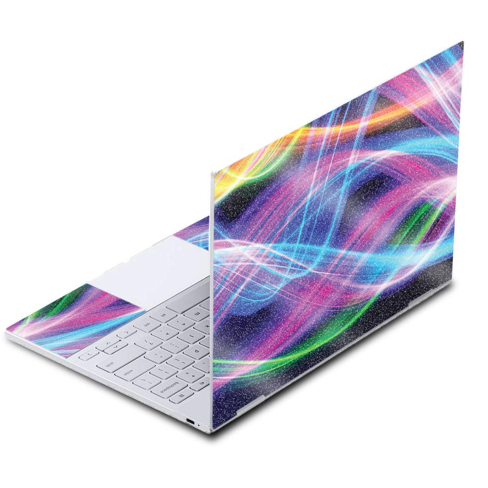 MightySkins Glossy Glitter Skin for Google Pixelbook - Light Waves | Protective Durable High-Gloss Cover | Easy to Apply & Remove | Made in USA | Perfect for Work, School & Travel Protection