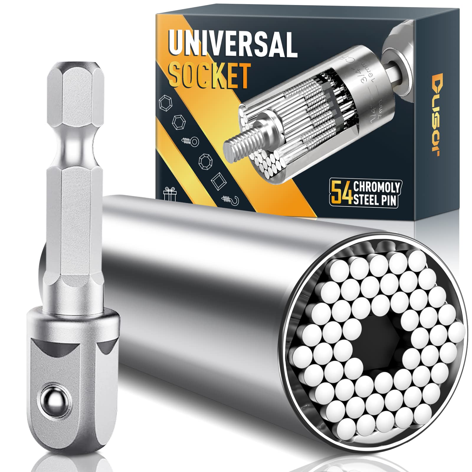 **Universal Socket Tool Set for Men - 12-in-1 Multi-Socket Wrench with Power Drill Adapter - Perfect for DIY, Auto Repair & Home Improvement - Great Gifts for Dad, Husband, Boyfriend & Men Who Have Everything**