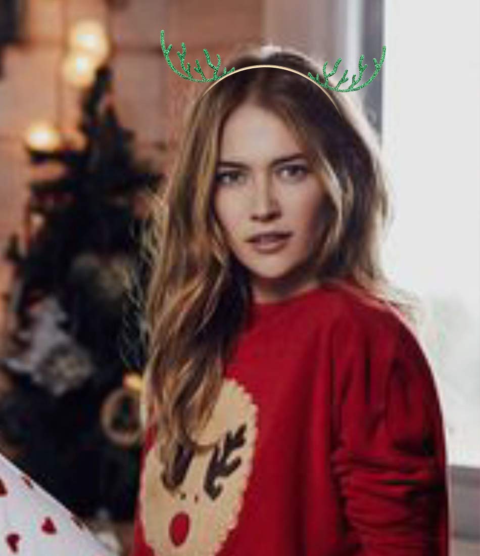 Festive Christmas Reindeer Antler Headbands for Women - Crystal Embellished Hair Hoop, Merry Xmas Hair Accessories Gift for Holiday Parties & Family Gatherings