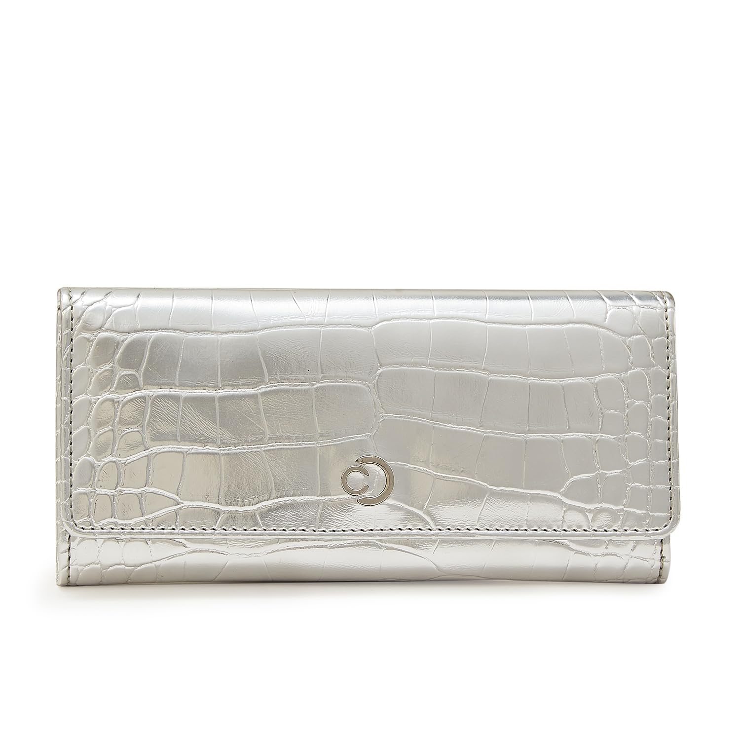 Caprese Kristy Medium Flap Wallet in Silver - Stylish Crossbody Bag for Women, Perfect for Everyday Use, Travel & Shopping
