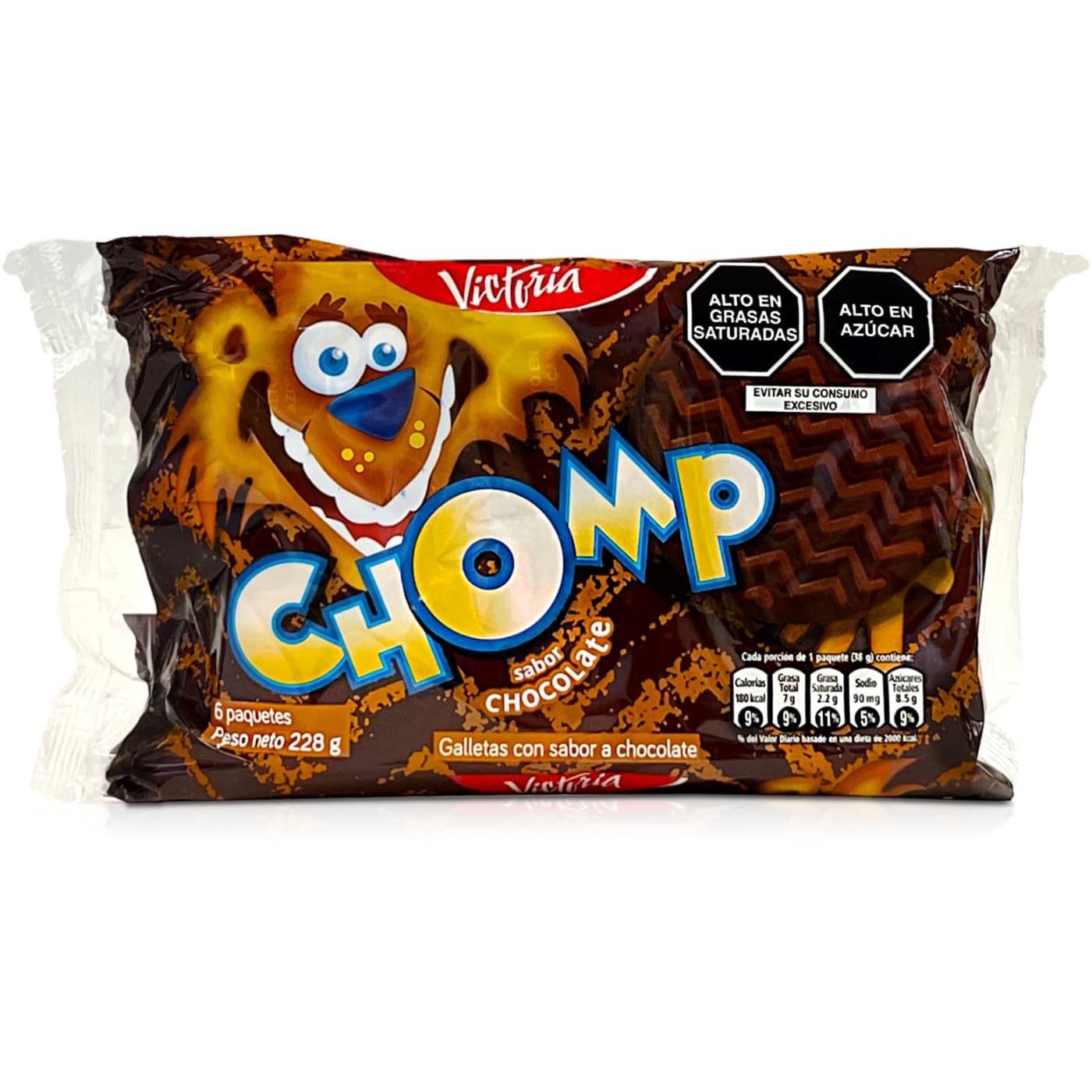 Victoria Galleta Chomp Chocolate Flavor | Authentic Peruvian Chocolate Cookies (6-Pack) - Perfect for Snacking, Gifts & Dessert Lovers
