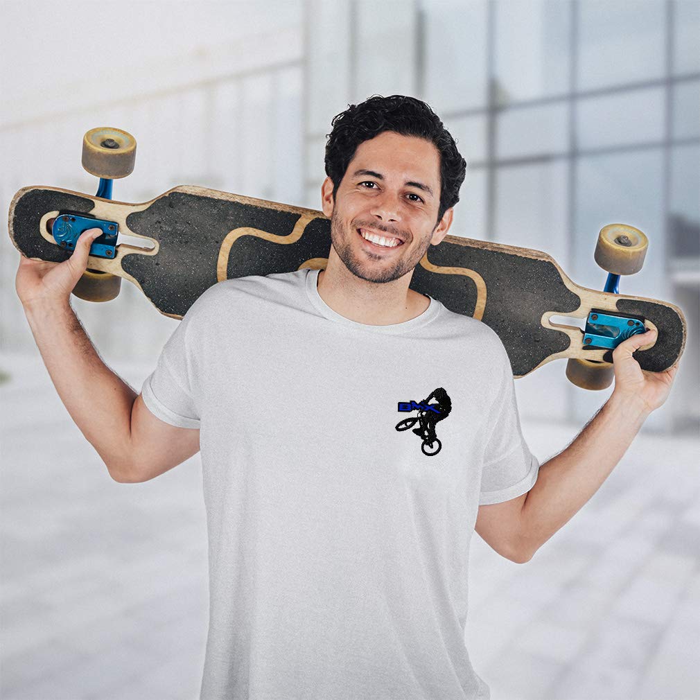 Funny Graphic T-Shirts for Men - Sport BMX Bike Logo Trick Blue Cotton Tee - Perfect for Casual Wear, Cycling & Street Fashion