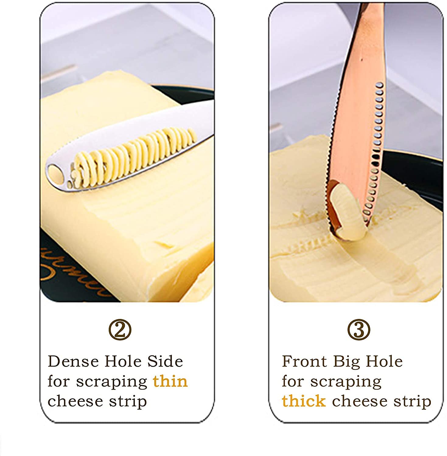 Premium Stainless Steel 3-in-1 Butter Knife - Serrated Edge Butter Spreader with Cheese Grater & Slicer for Kitchen, Dining & Entertaining (Random Color, Pack of 1) - Perfect for Breakfast, Brunch, Cheese Boards & Food Prep