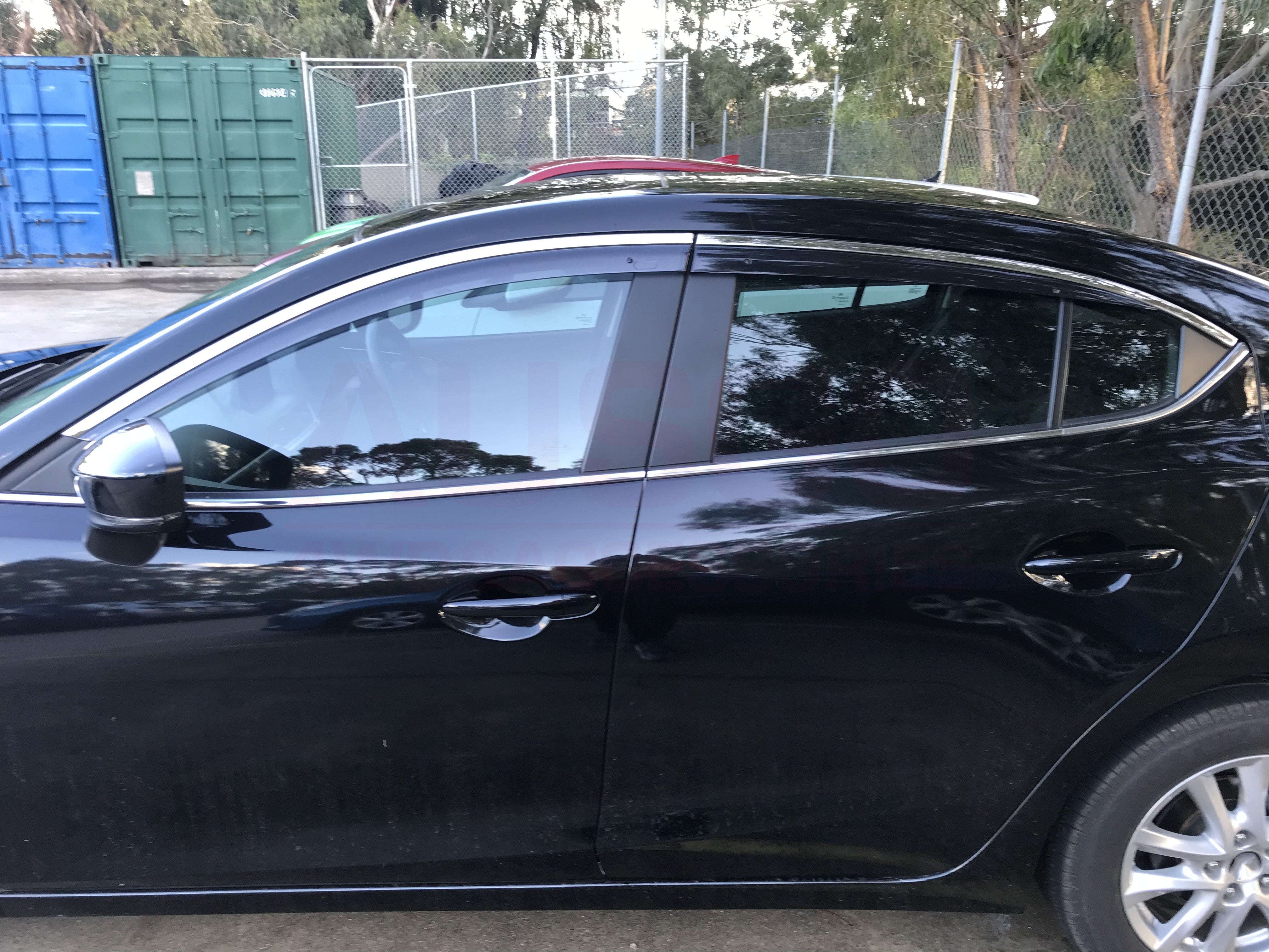 Stainless Steel Window Visors for Mazda 3 BM BN Series Sedan (2013-2019) - Rain Guards & Sun Shades for All-Weather Protection