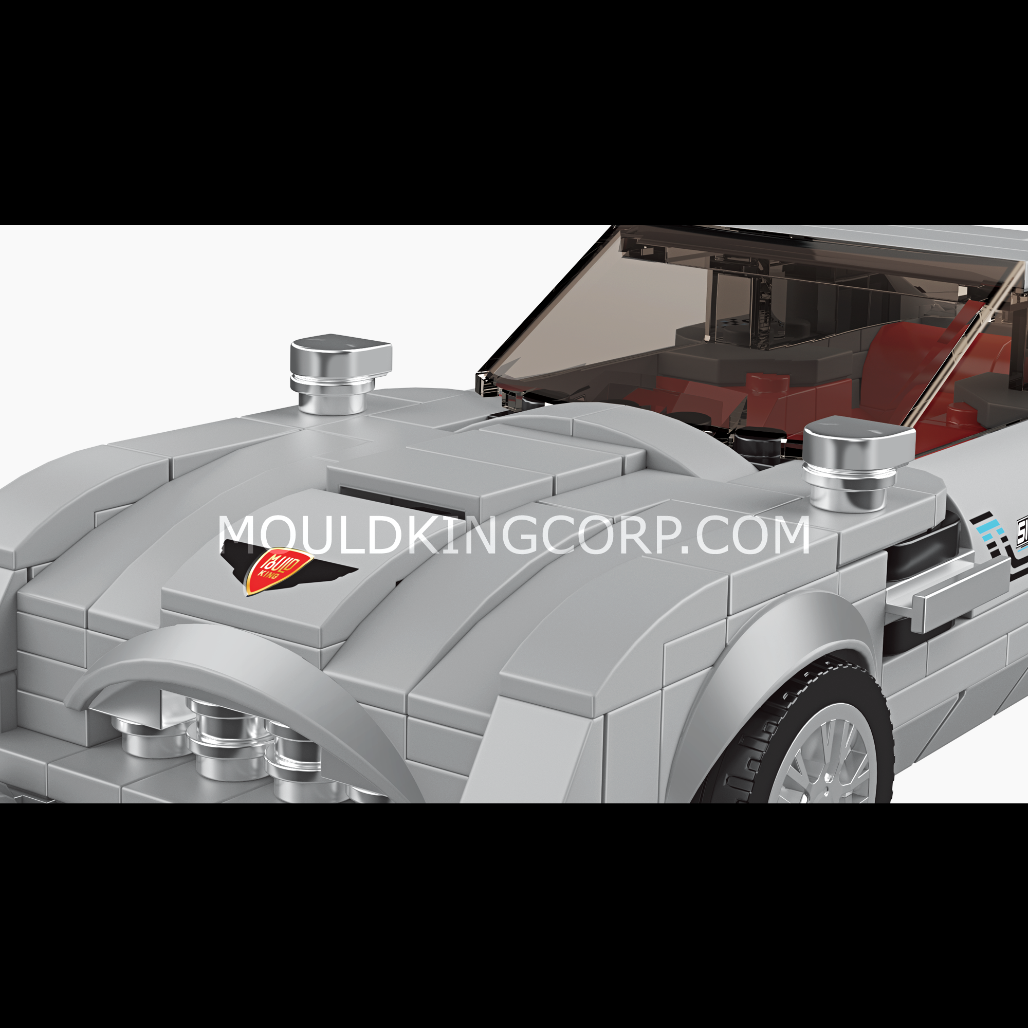 Mould King 27050 Silver Martin 007 Supercar Building Set - 348 Piece Model Car Kit for Adults & Kids | Perfect for James Bond Fans, Collectors & Creative Play