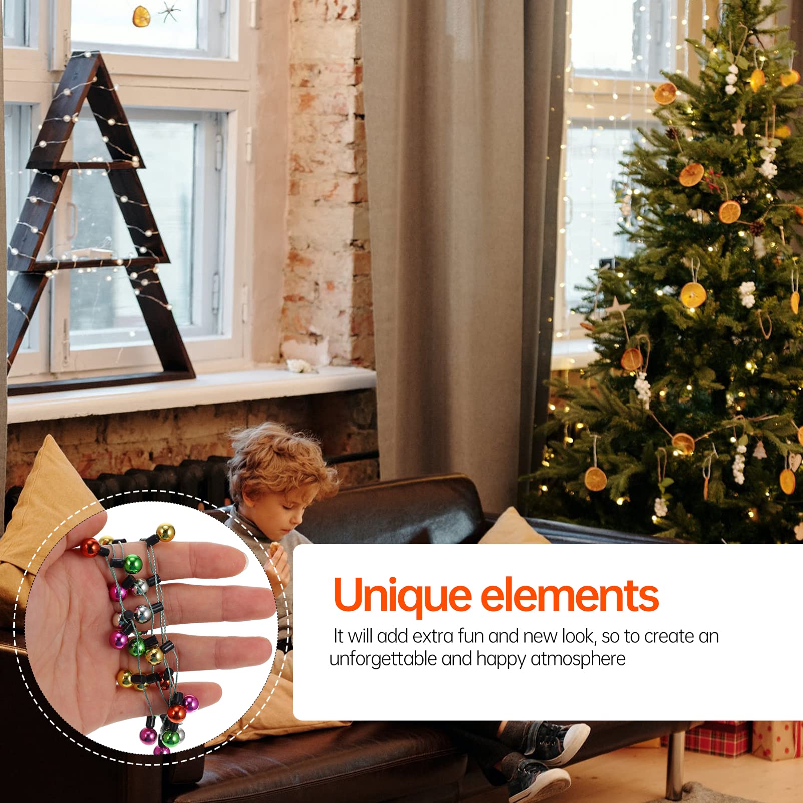 FOMIYES 5Pcs Decorative String Lights - Christmas Wall Decor, Indoor Fairy Lights for Tree, Fireplace, Bedroom & Party - Warm White LED Plastic Lights for Holiday & Home Ambiance
