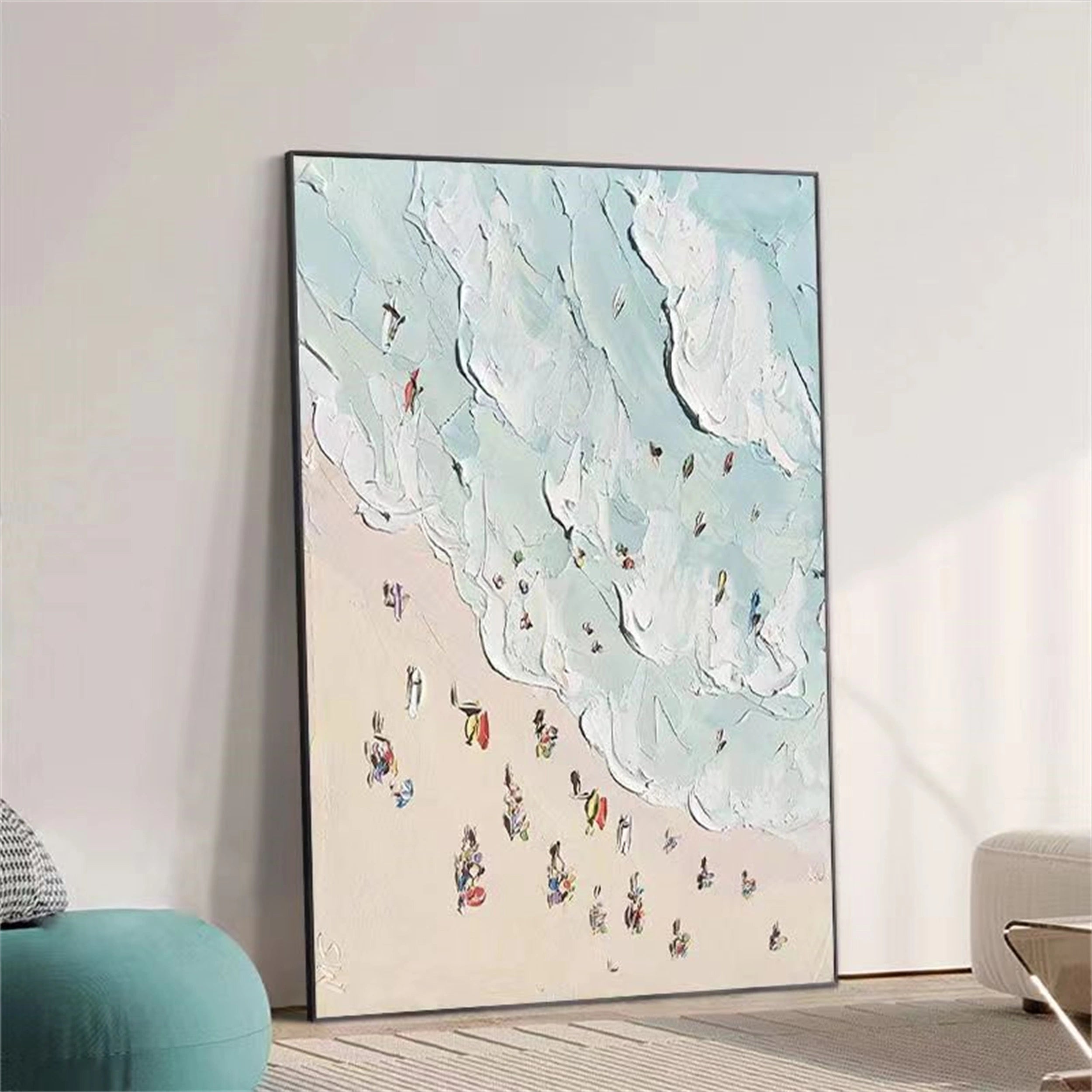 Ocean and Sky Painting #OS 051 - Handmade Canvas Wall Art for Home Decor, Office, Living Room & Bedroom