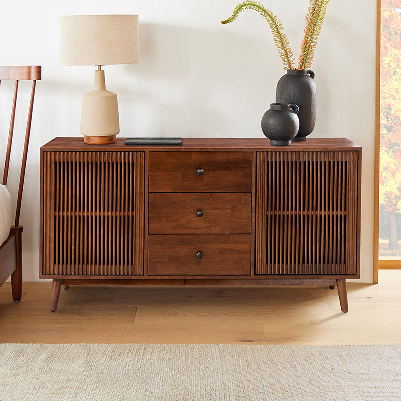Chris 58-Inch Wide 3-Drawer Sideboard Buffet Cabinet - Modern Storage Console for Dining Room, Living Room & Entryway