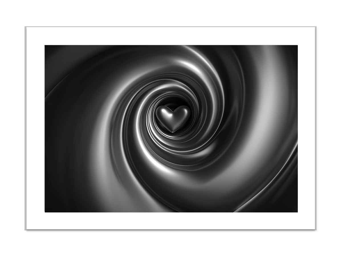 3D Spiral Heart Framed Wall Art - Romantic Home Decor for Bedroom, Living Room & Valentine's Day Gifts