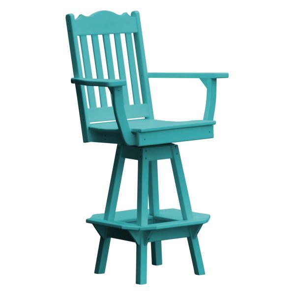 Royal Swivel Bar Stool with Arms - Adjustable Height & Comfortable Seat for Kitchen Island, Home Bar & Dining Room