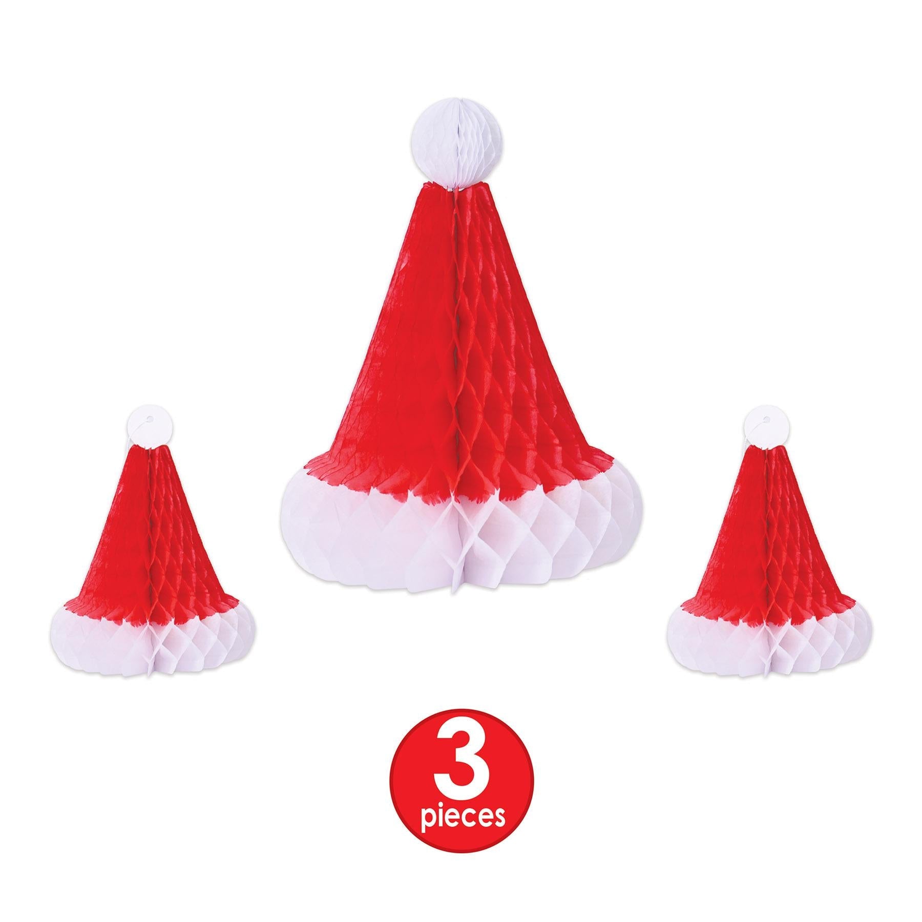 12 Pack Beistle Christmas Tissue Santa Hats - Festive Party Decorations for Holiday Celebrations, Office Parties & Family Gatherings
