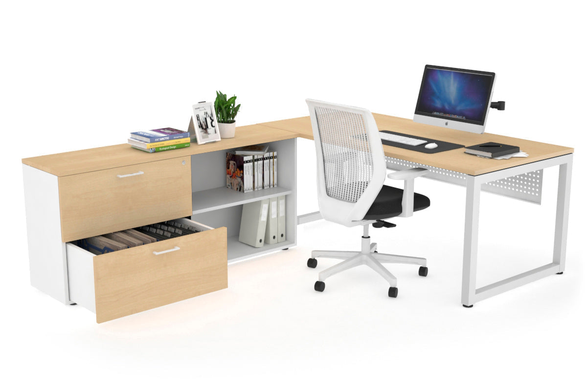 Quadro Loop Executive White Frame Office Chair [1800L x 700W] - Ergonomic Desk Chair for Home & Office Workspace