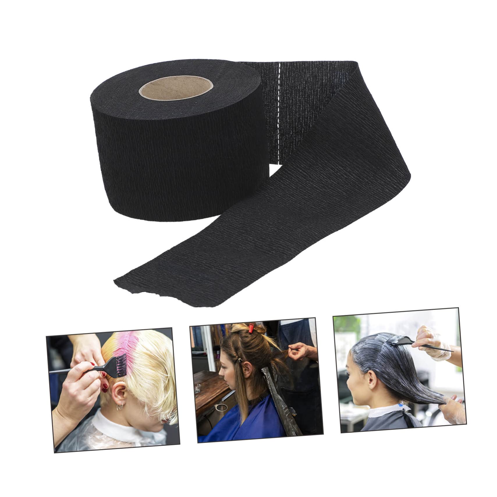 NOLITOY 4 Rolls Barber Neck Strips - Disposable Haircut Neck Paper for Hairdressers & Salons, Black Hair Color Protection Tape | Perfect for Haircuts, Coloring, and Styling Sessions