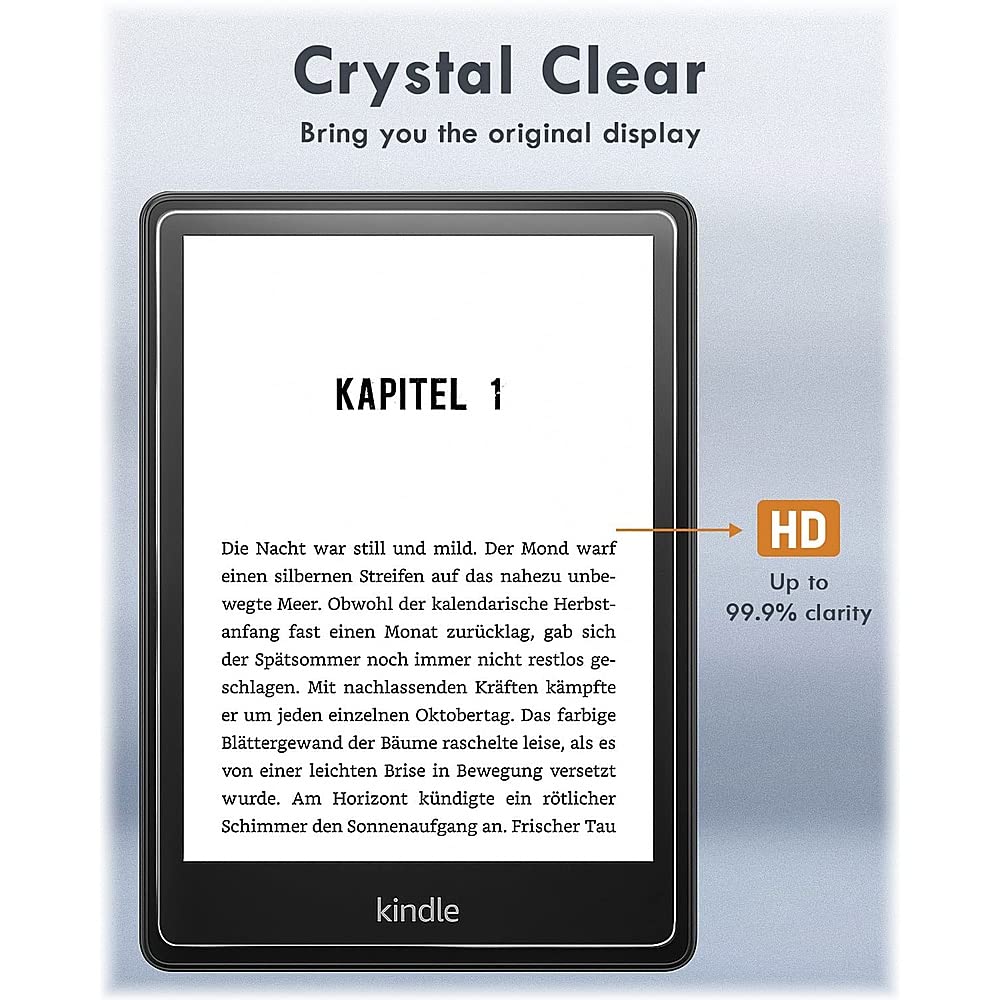 Kindle Paperwhite Tempered Glass Screen Protector - Clear HD for Reading & Travel