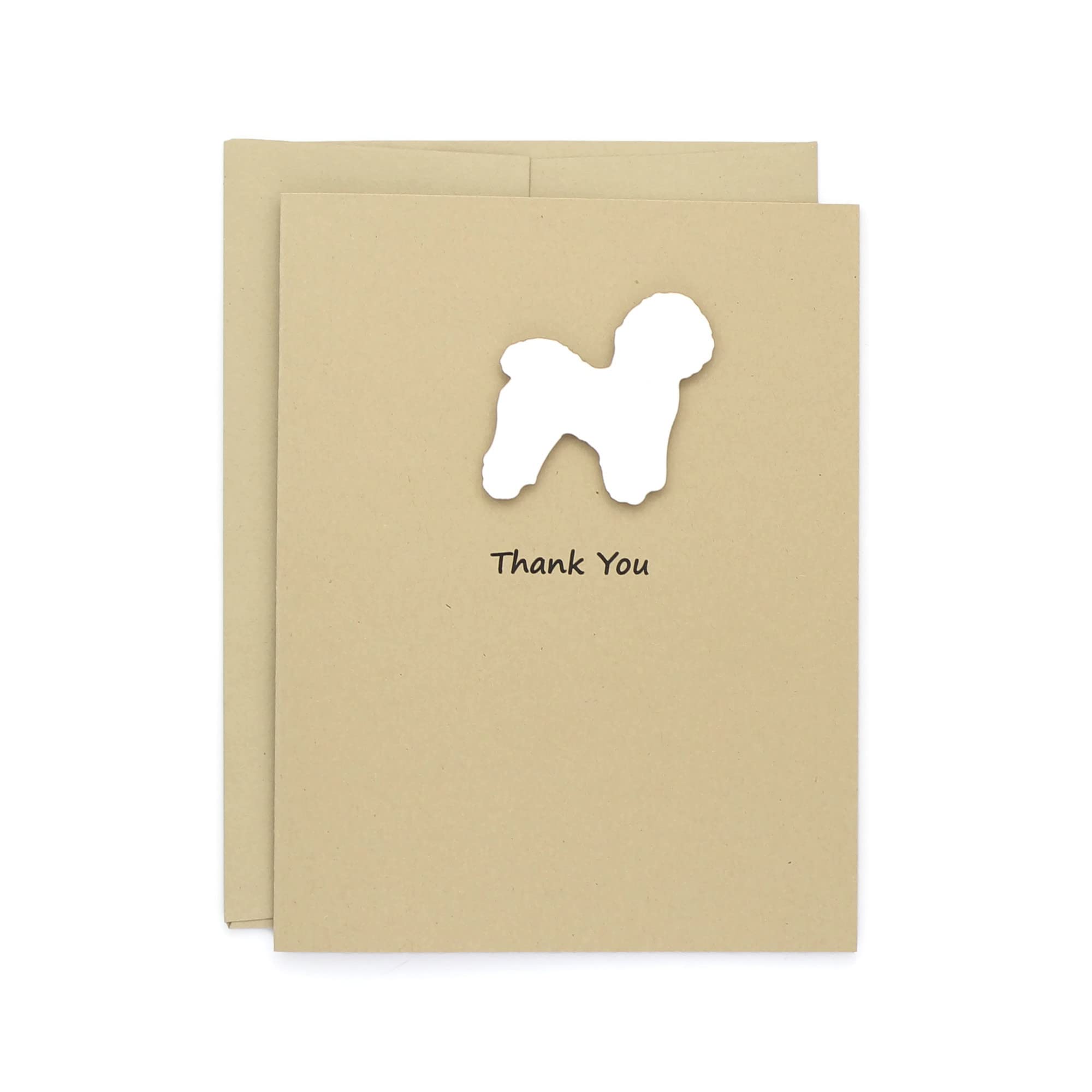 Handmade Bichon Frise Thank You Card - Blank Inside White Dog Greeting Card for Dog Lovers | Perfect for Birthdays, Thank You Notes & Pet Appreciation Gifts