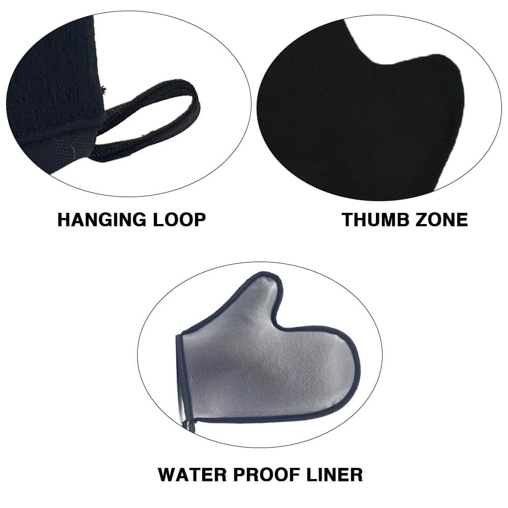 4-Pack Self Tanning Mitt Set - 1 Tanning Mitt, 1 Back Applicator, 1 Face Brush & 1 Exfoliating Glove | Complete Self Tanner Kit for Smooth, Streak-Free Tan | Perfect for Body, Face & Back Application at Home or Salon
