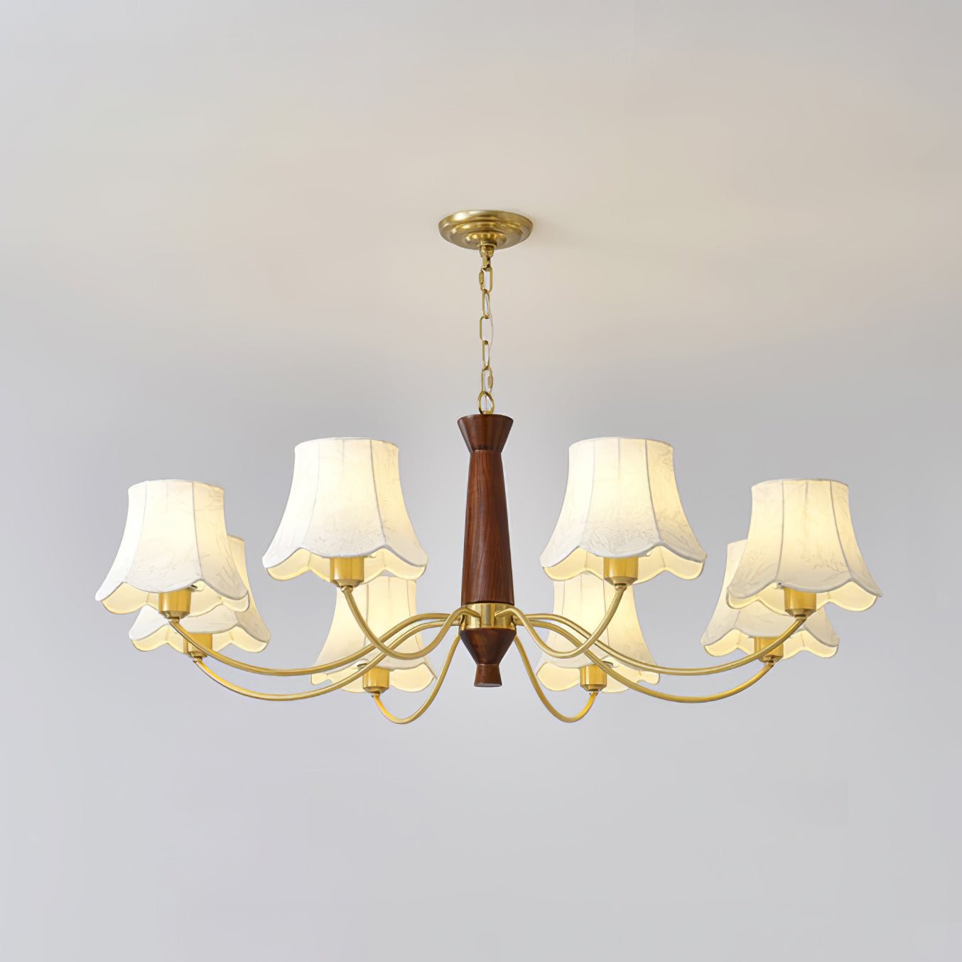 Elegant Alyssa Fabric Chandelier - Modern Ceiling Light Fixture for Dining Room, Bedroom & Living Room Decor | Energy Efficient LED Lighting Solution for Home Interior Design