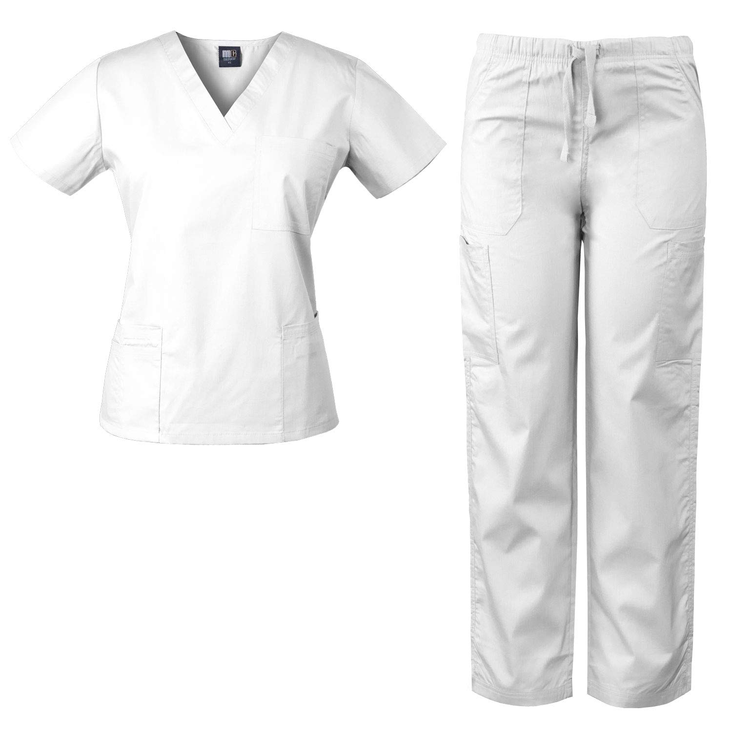 Medgear Women's Scrubs Set - 4 Pocket Medical Uniform Top & Multi-Pocket Pants for Nurses, Doctors & Healthcare Professionals | Comfortable Workwear for Hospitals & Clinics