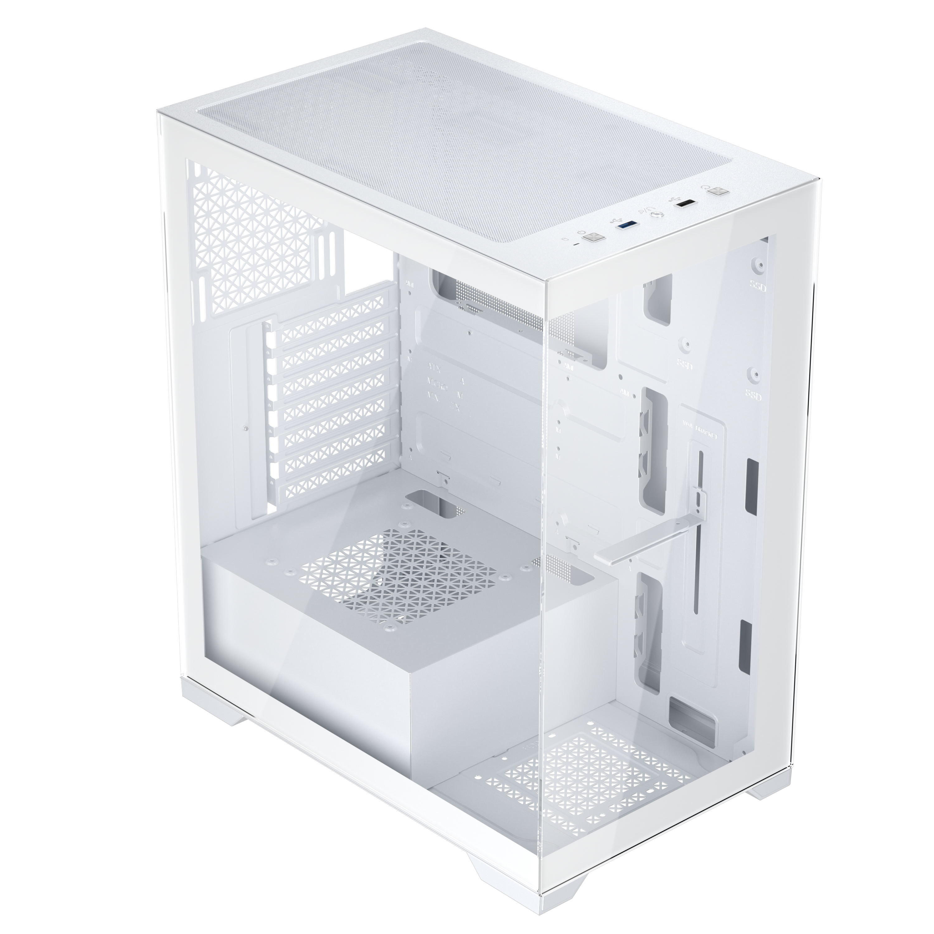 1st Player MI7 ATX/M ATX/Mini-ITX PC Gaming Case - White | Compact Design for High-Performance Gaming Rigs & Home Office Setups