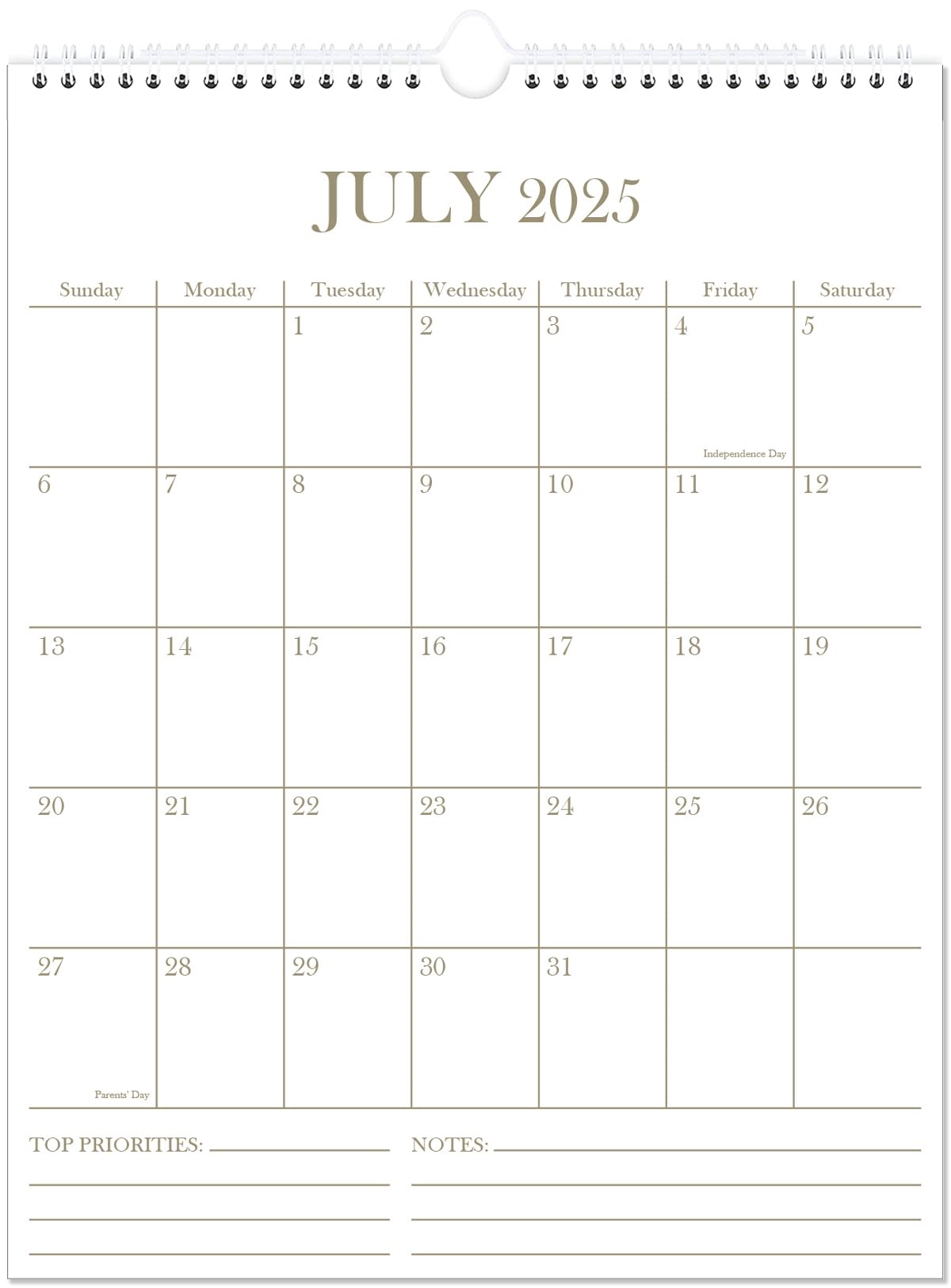 2025-2026 18-Month Wall Calendar | July 2025 - December 2026 | Thick Paper 8.5