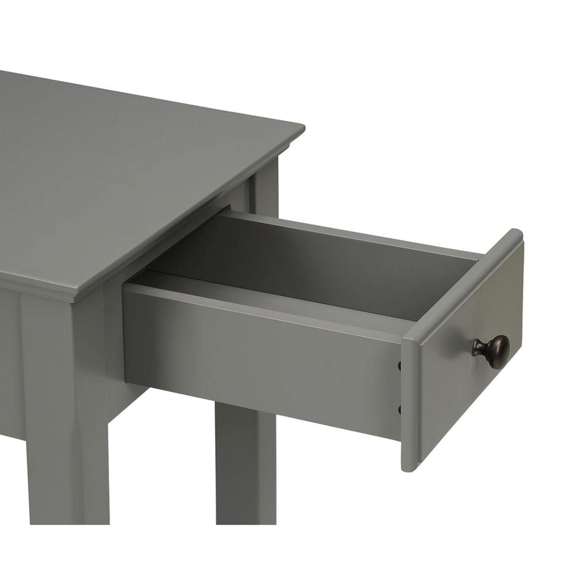 Benzara Modern Gray Side Table - Small Accent Table for Living Room, Bedroom, or Office - Nightstand End Table with Sturdy Metal Frame