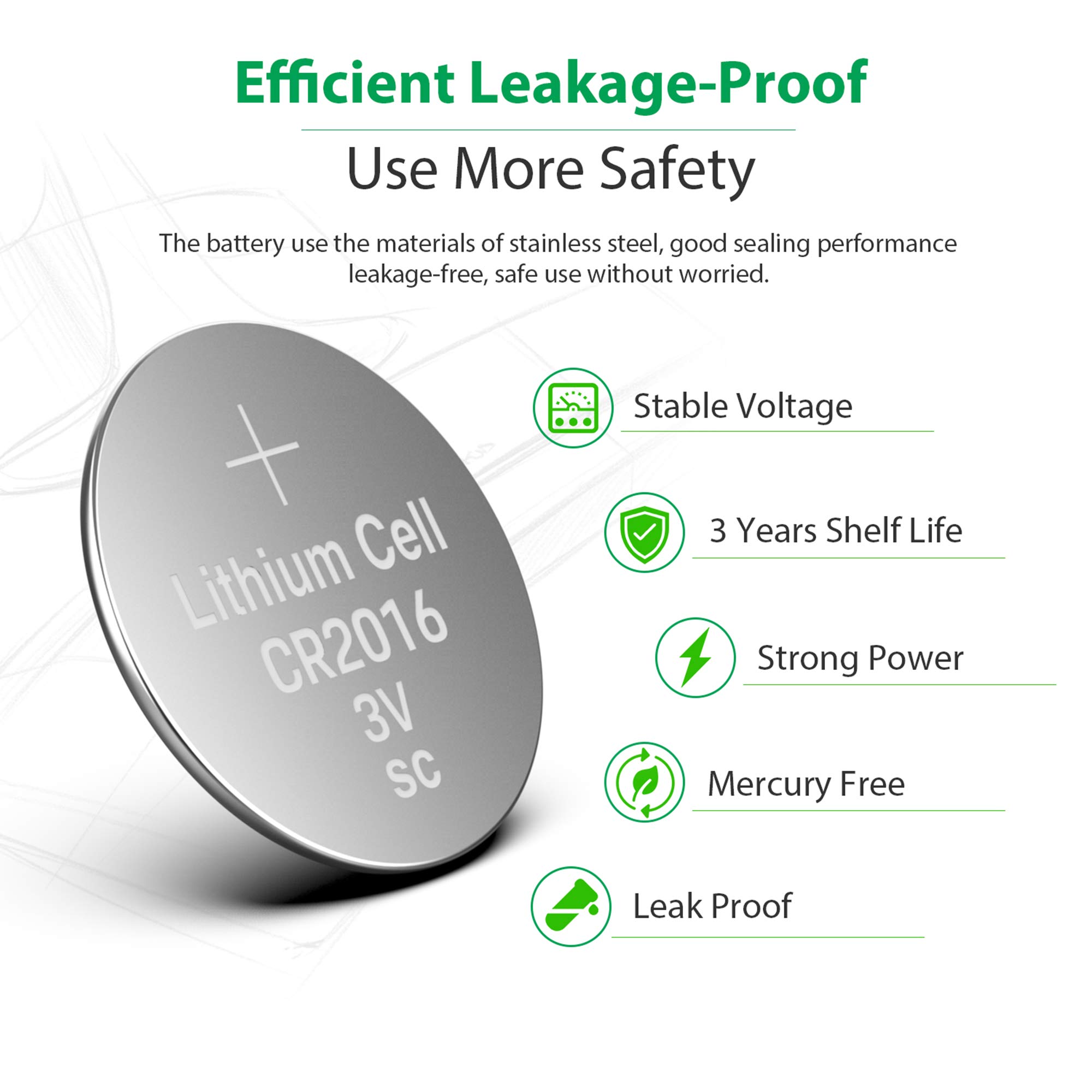 LiCB CR2016 Lithium Battery 3V Coin Cell (20 Pack) - Long Lasting Power for Watches, Calculators, Key Fobs & Small Electronics