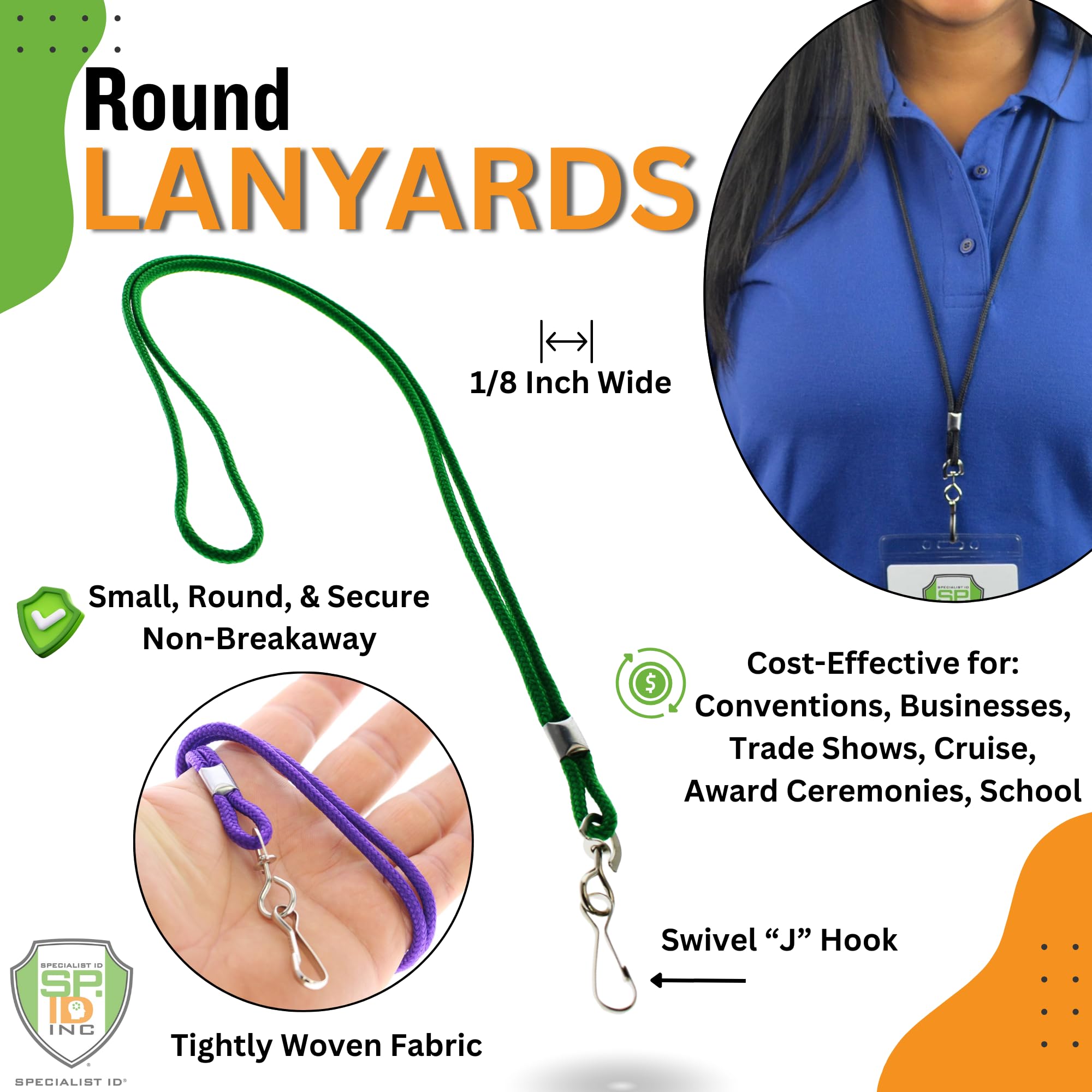 Premium ID Badge Holder Lanyards - 10 Pack with Metal Hook for Work & Events (Maroon)