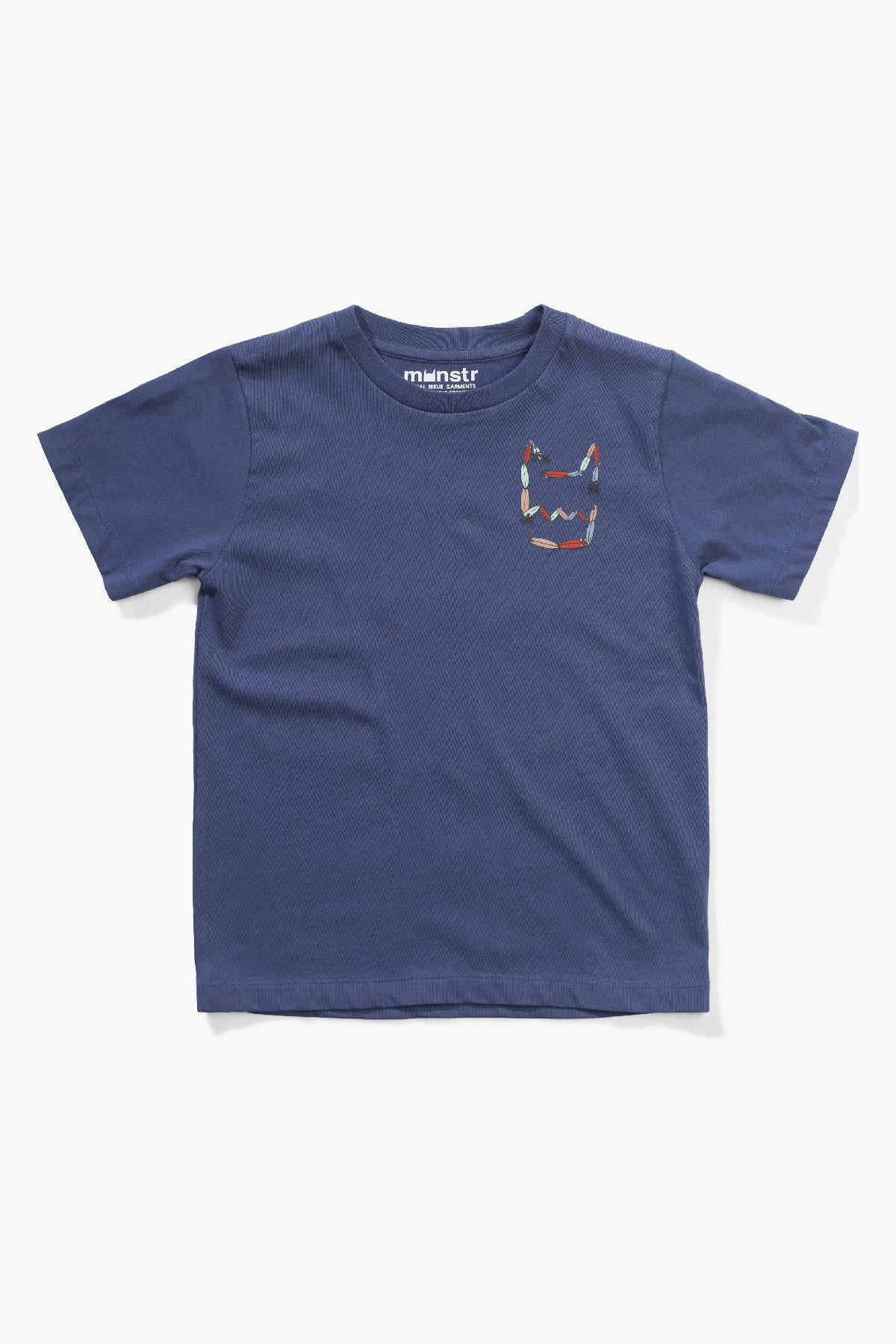 Boys' Munster Graphic T-Shirt - Dark Denim Blue Cotton Tee for Kids | Casual Wear, School Outfits & Everyday Play