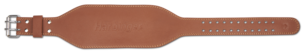 Harbinger Unisex 6'' Padded Leather Weightlifting Belt - Brown for Gym, CrossFit & Powerlifting Support