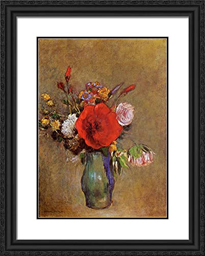 Black Ornate Wood Frame with Double Matting