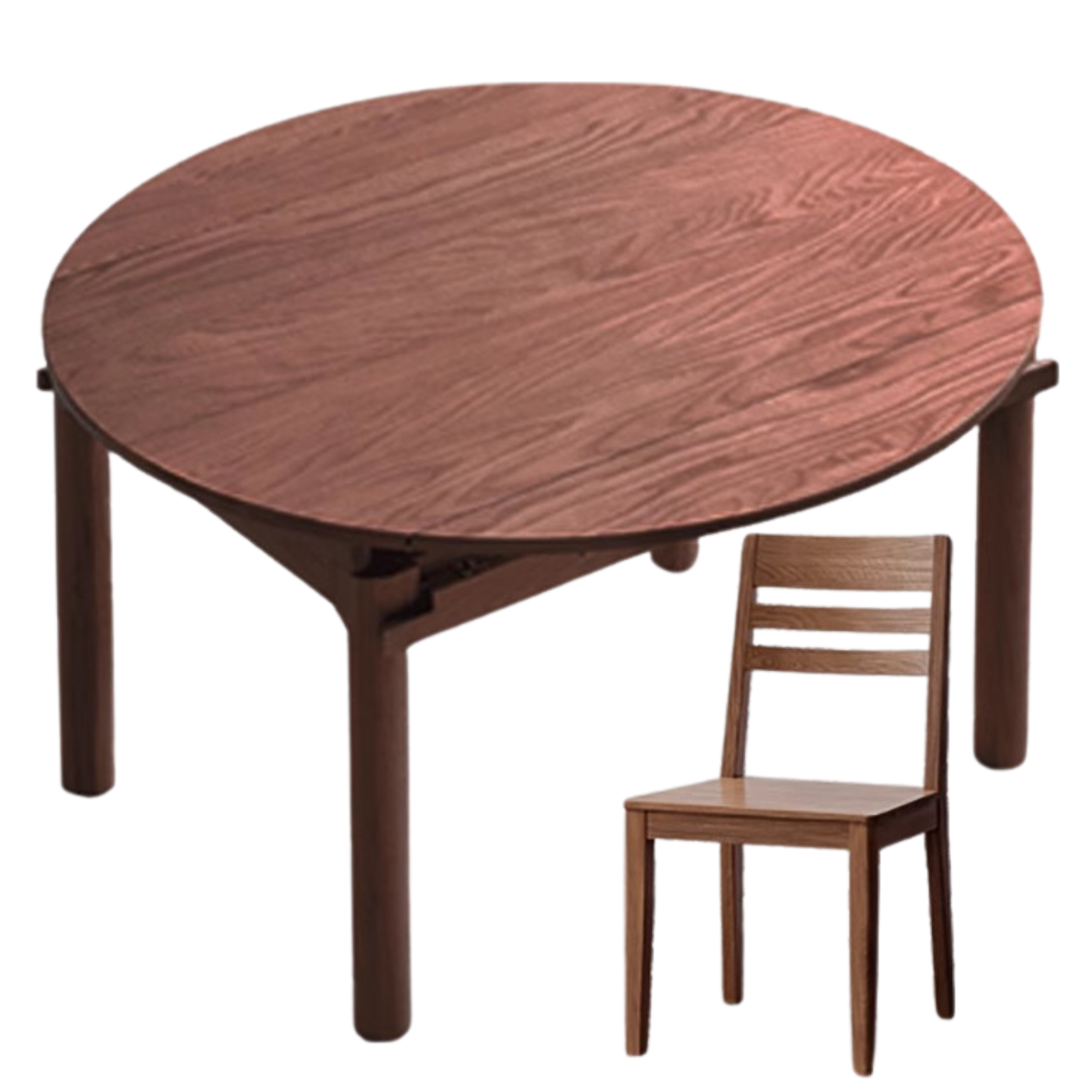 59.1x59.1x29.9 inch / 150x150x76 сm / Walnut Color / Ash Dining table Sharolan slate +6 chairs