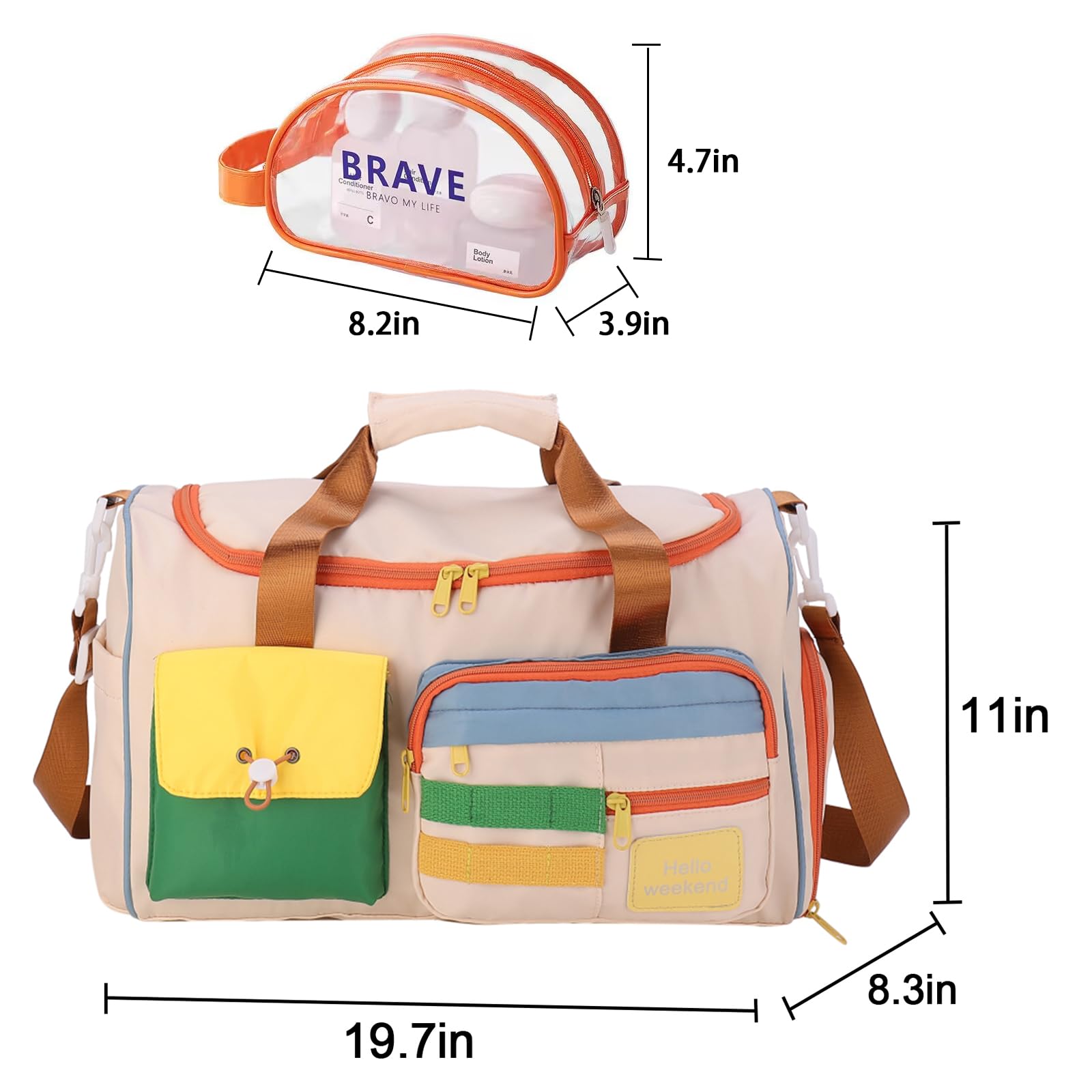 Lightweight Women's Gym Bag - Waterproof Travel Duffle & Weekender Carry On with Shoe Compartment | Perfect for Workouts, Yoga, Travel & Weekend Getaways