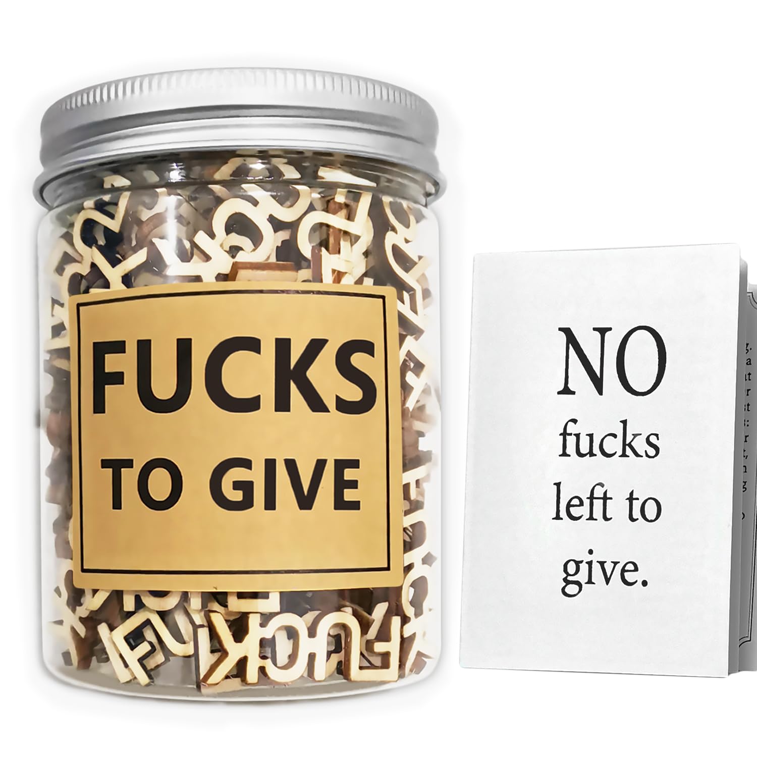 Funny 'Jar of Fuck to Give' Gag Gift - Unique Birthday, Christmas & White Elephant Present for Friends, Coworkers, Boss, Family (Husband, Wife, Mom, Dad, Sister, Brother) - Perfect for Office Pranks, Secret Santa & Humorous Gift Exchanges