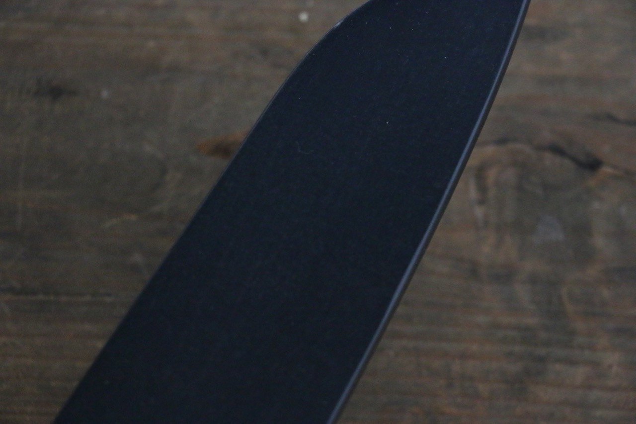 Premium Black Saya Sheath for 180mm Santoku Knife - Handcrafted Plywood Pin - Perfect for Kitchen, Camping & Outdoor Cooking