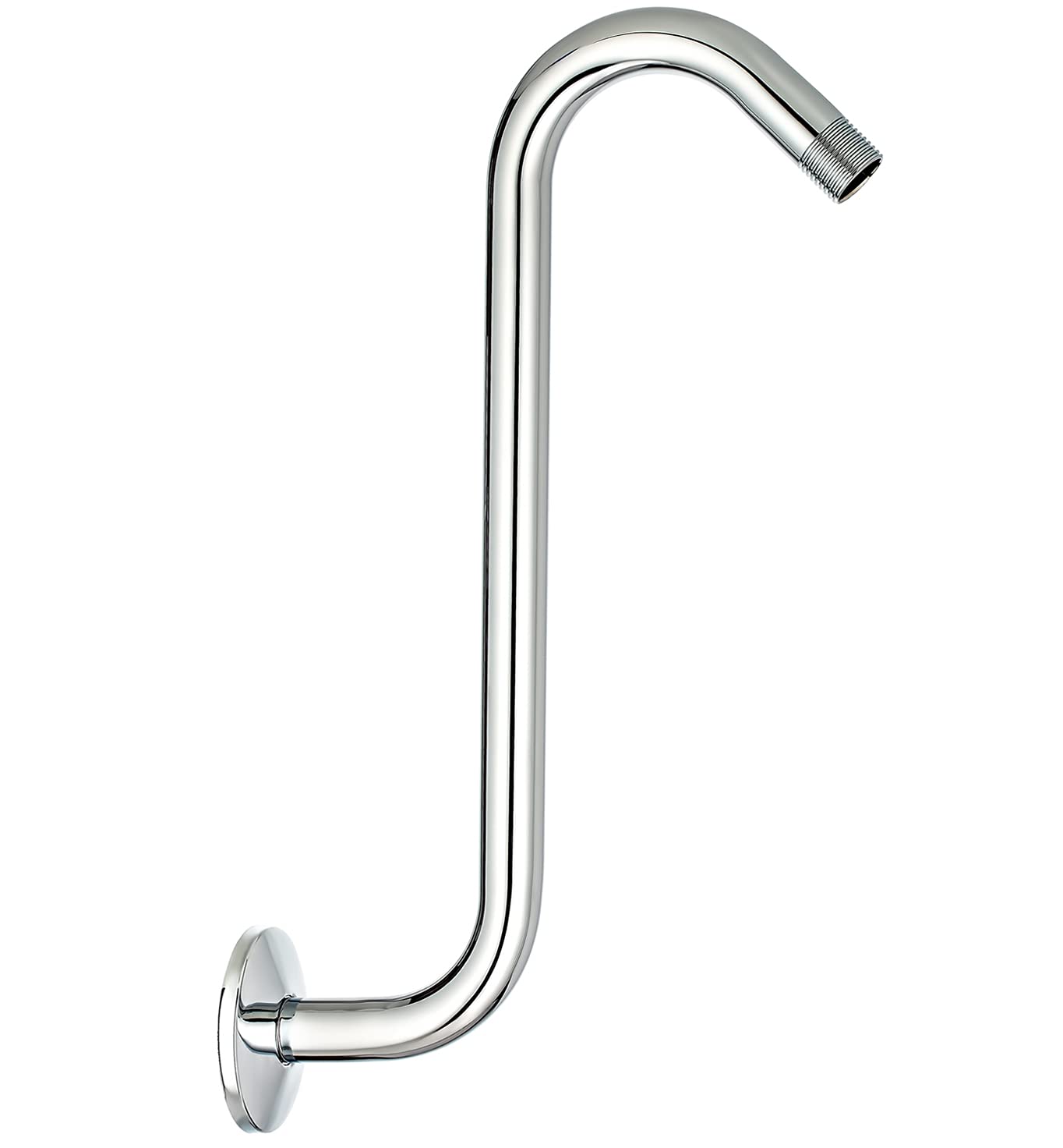 12 Inch High Rise Shower Extension Arm - Adjustable Chrome Shower Arm with Flange for Bathroom Renovation & Modern Shower Upgrades