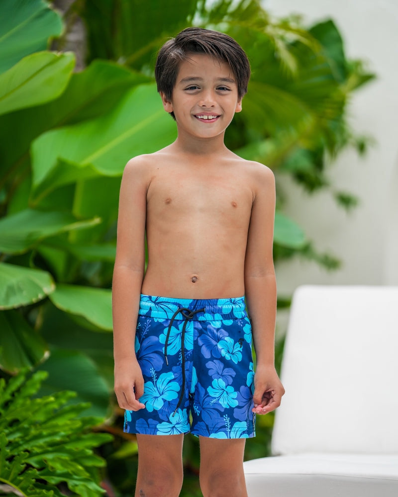 Boys' & Girls' Hawaiian Opihi Print Shorts for Kids - Comfortable Summer Beach Shorts for Outdoor Play, Vacation & Poolside Fun