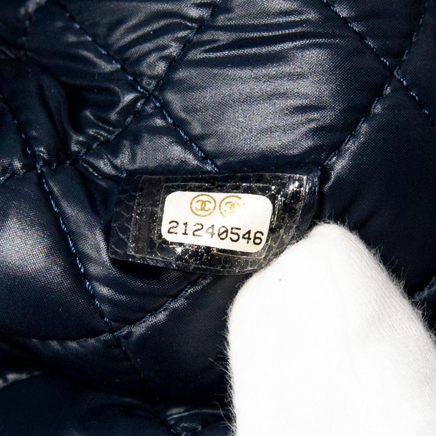 Chanel Navy Blue Medium O Case Pouch - Luxury Leather Cosmetic Bag for Women - Perfect for Travel, Makeup, and Everyday Essentials