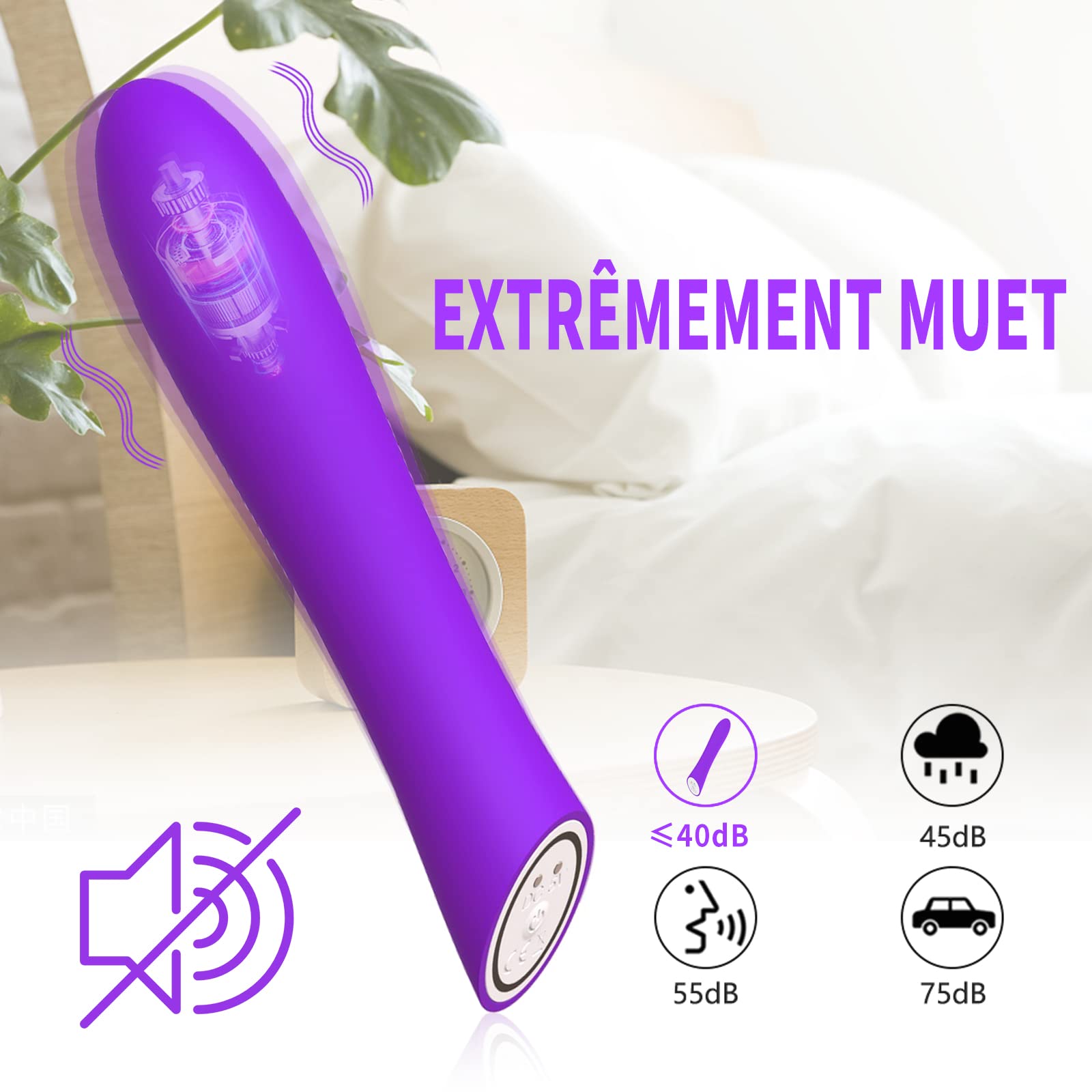 Powerful Rechargeable 7-Speed Vibrating Clitoral & G-Spot Stimulator - Waterproof Silicone Vibrator for Women & Couples - Purple - Perfect for Solo Play, Foreplay & Couples Intimacy