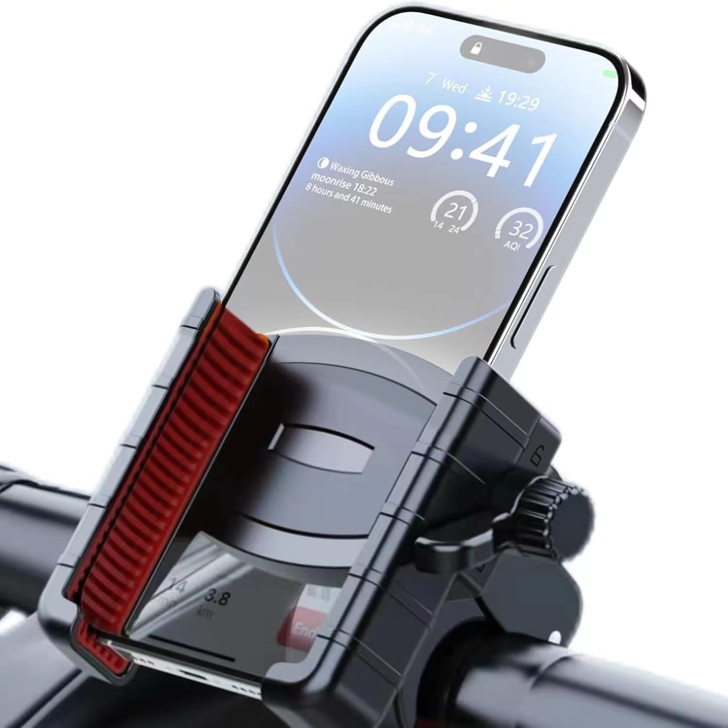 Universal Bike Phone Mount - Motorcycle & Bicycle Phone Holder with Secure Clip (2.5-3.54
