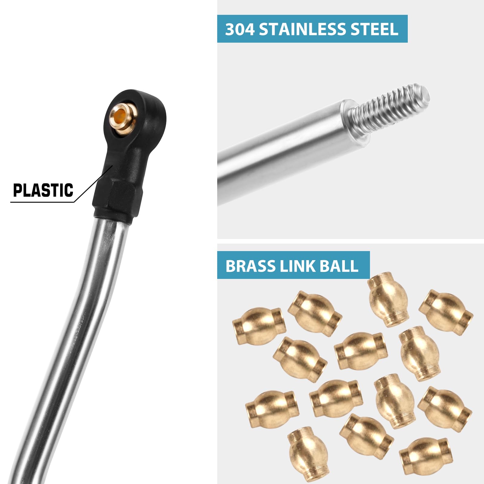 INJORA Stainless Steel High Clearance Chassis Links for 1/24 FMS FCX24M Upgrade - Durable Crawler Parts for Off-Road RC Car Performance & Trail Adventures
