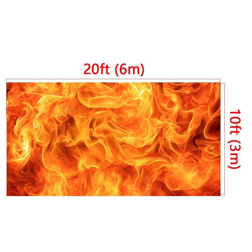 20x10ft Raging Fire Photography Backdrop - Flame Decor Background for Studio Props, Dance Performances & Themed Events - Durable Photo Shoot Backdrop for Professional Photography