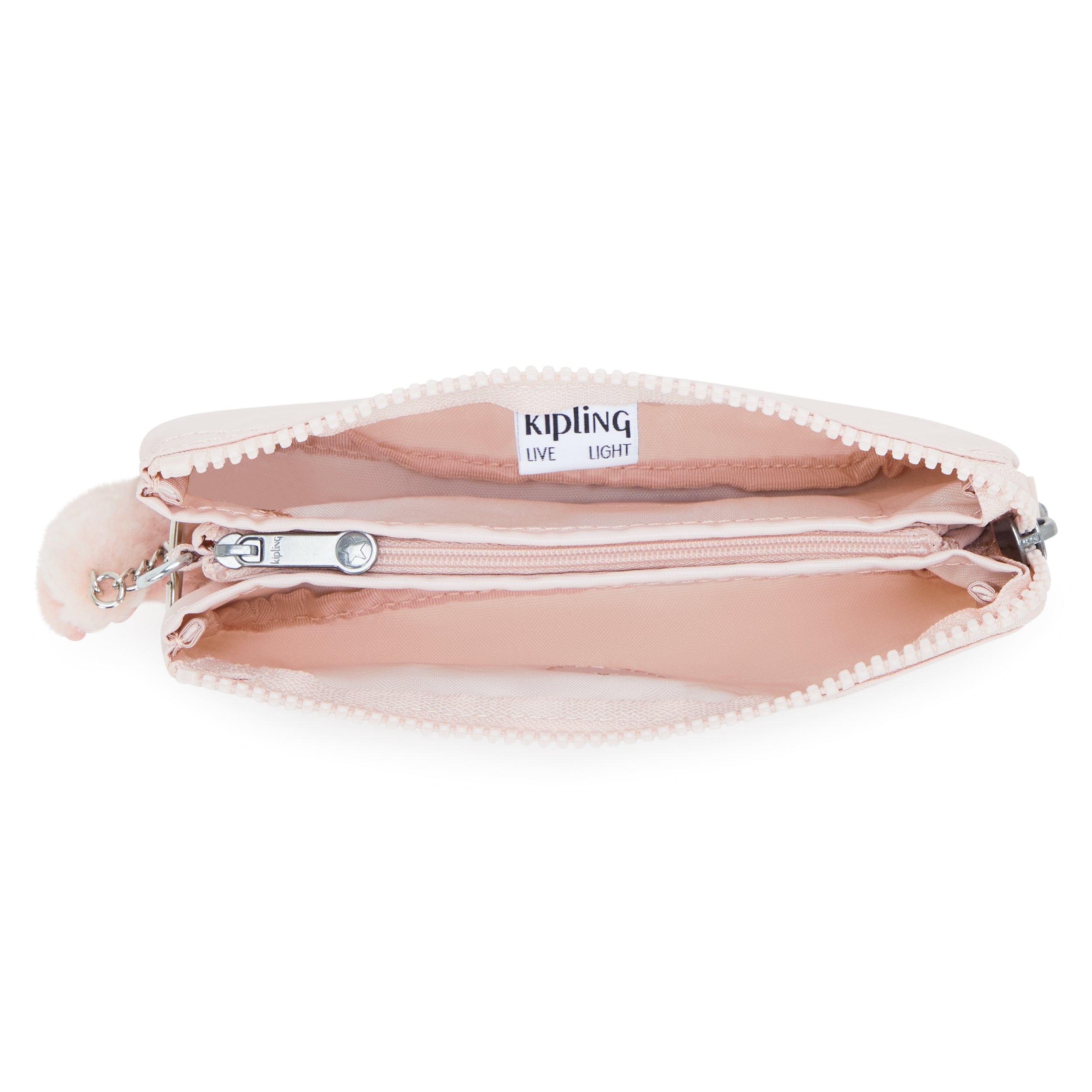Kipling Creativity Large Metallic Pouch - Pink Shine Crossbody Bag for Women | Fashionable Travel Organizer & Everyday Essentials Holder