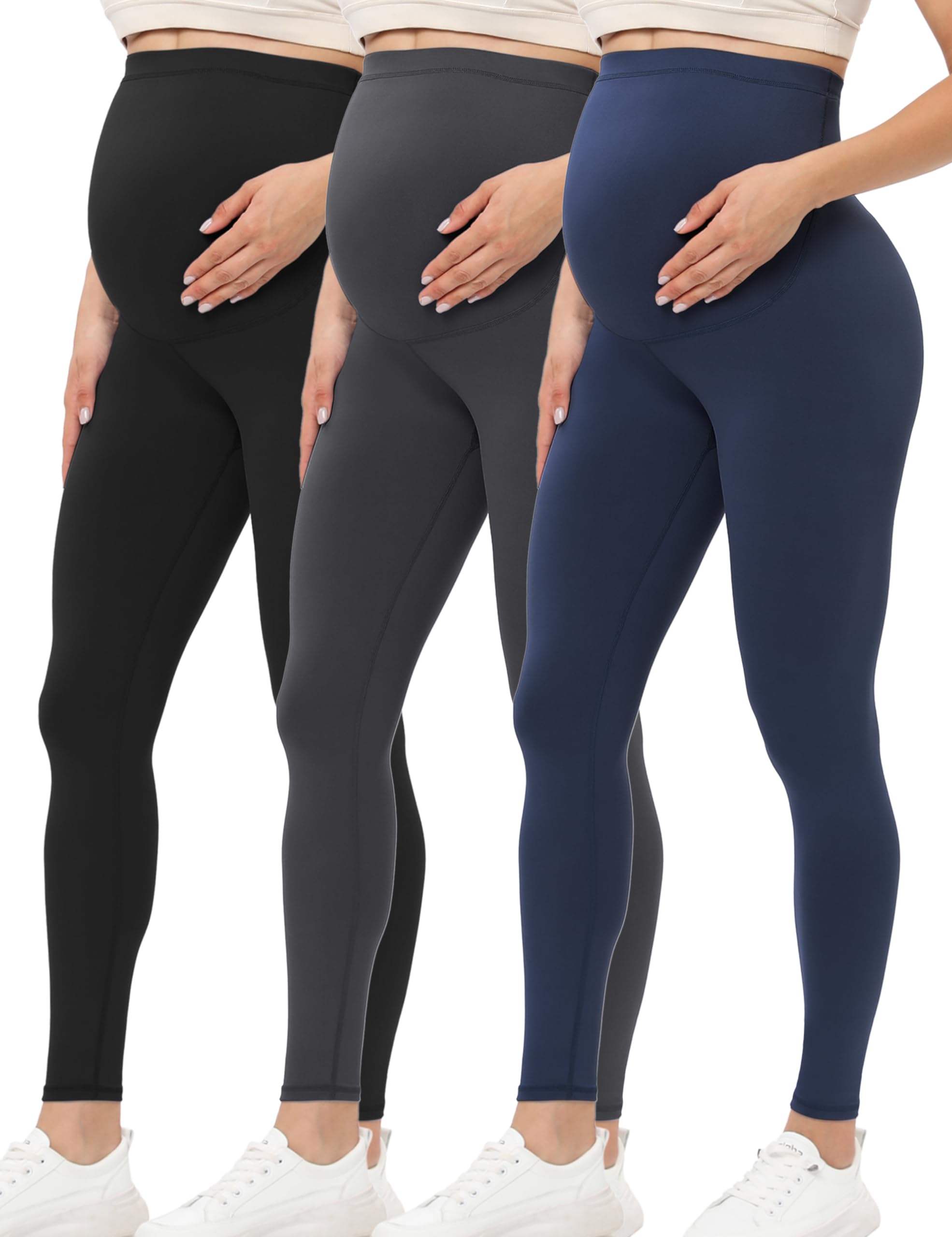Buttergene Women's Maternity Leggings - Over The Belly Pregnancy Yoga Pants for Workout & Active Wear - Comfortable Stretchy Maternity Clothes for Yoga, Gym, Running and Daily Use